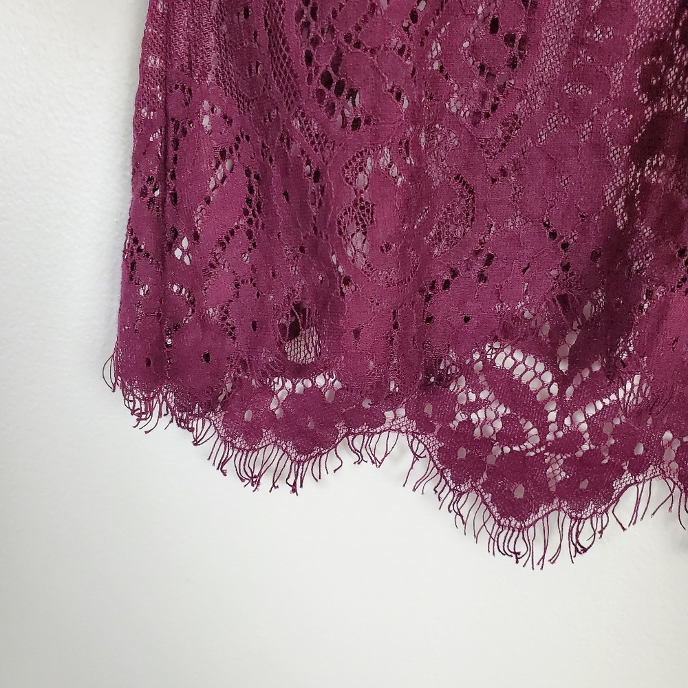 Rewind Womens Semi-Sheer Tunic Top Maroon‎ Medium - Picture 7 of 14